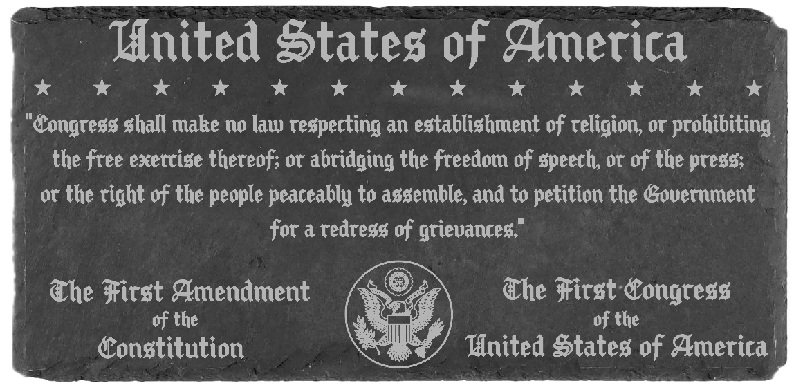First Amendment Slate Plaque