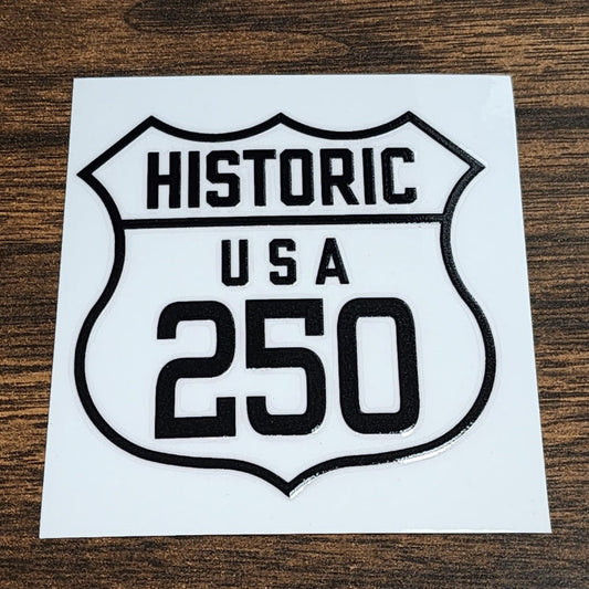 USA 250 Historic Route Shield UV Sticker