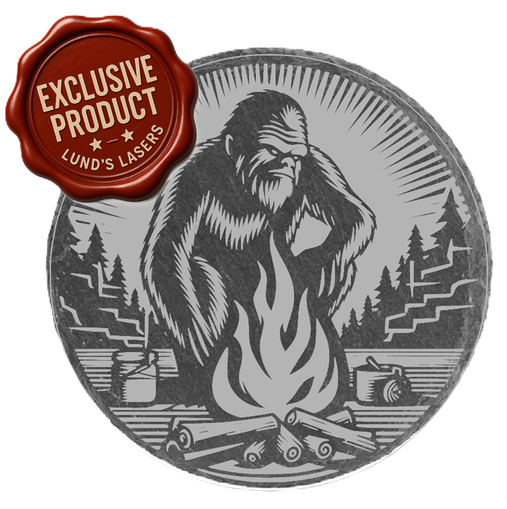 Bigfoot Campfire Slate Coaster