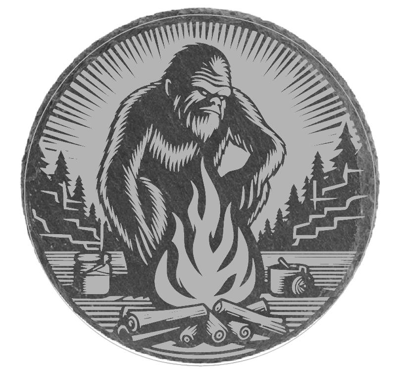 Bigfoot Campfire Slate Coaster