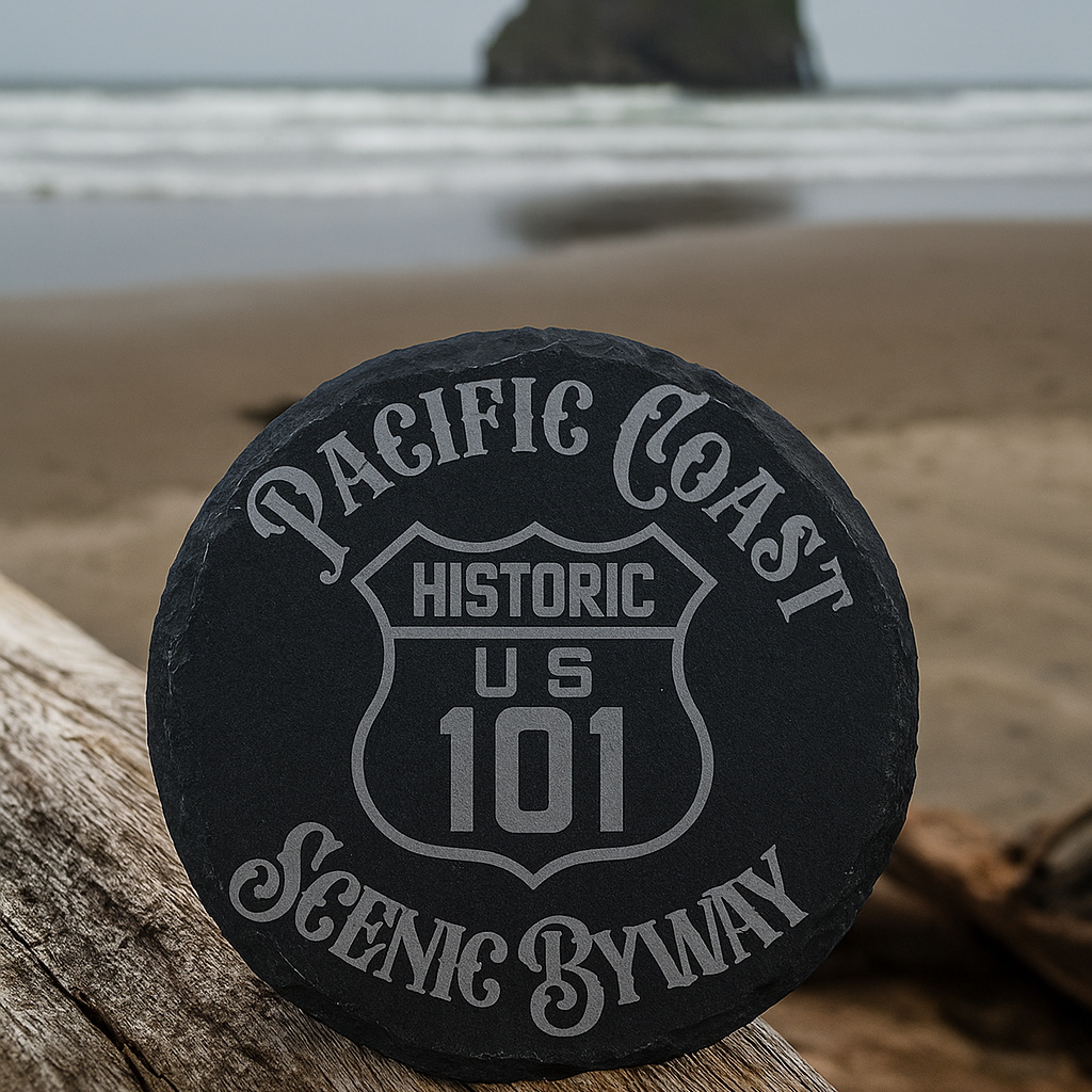 Pacific Coast Scenic Byway Slate Coaster