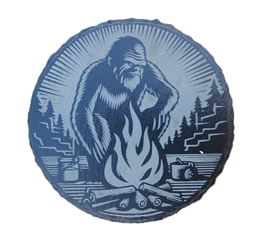 Bigfoot Campfire Slate Coaster