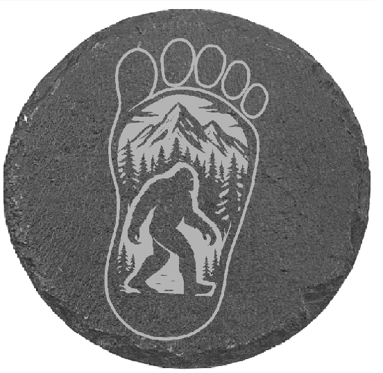 Bigfoot Mountain Footprint Slate Coaster