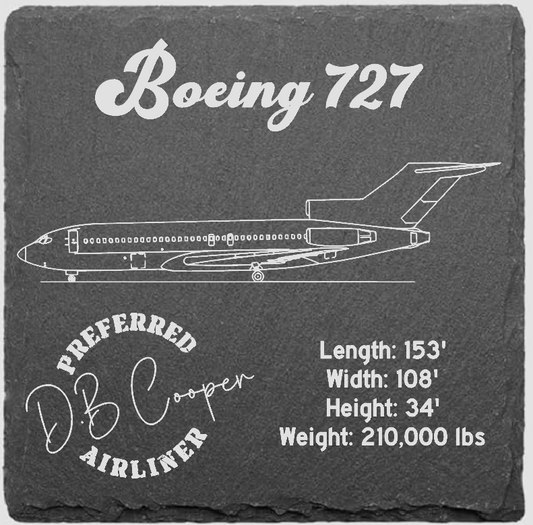 Boeing 727 Side Stat Slate Coaster