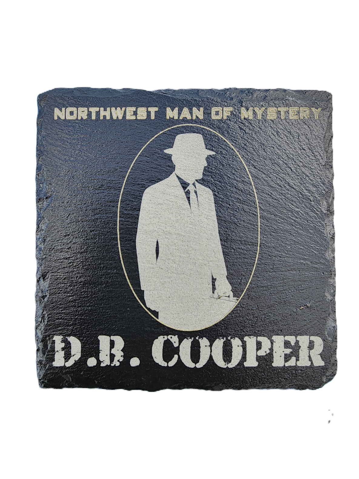 D.B. Cooper Silhouette Slate Coaster