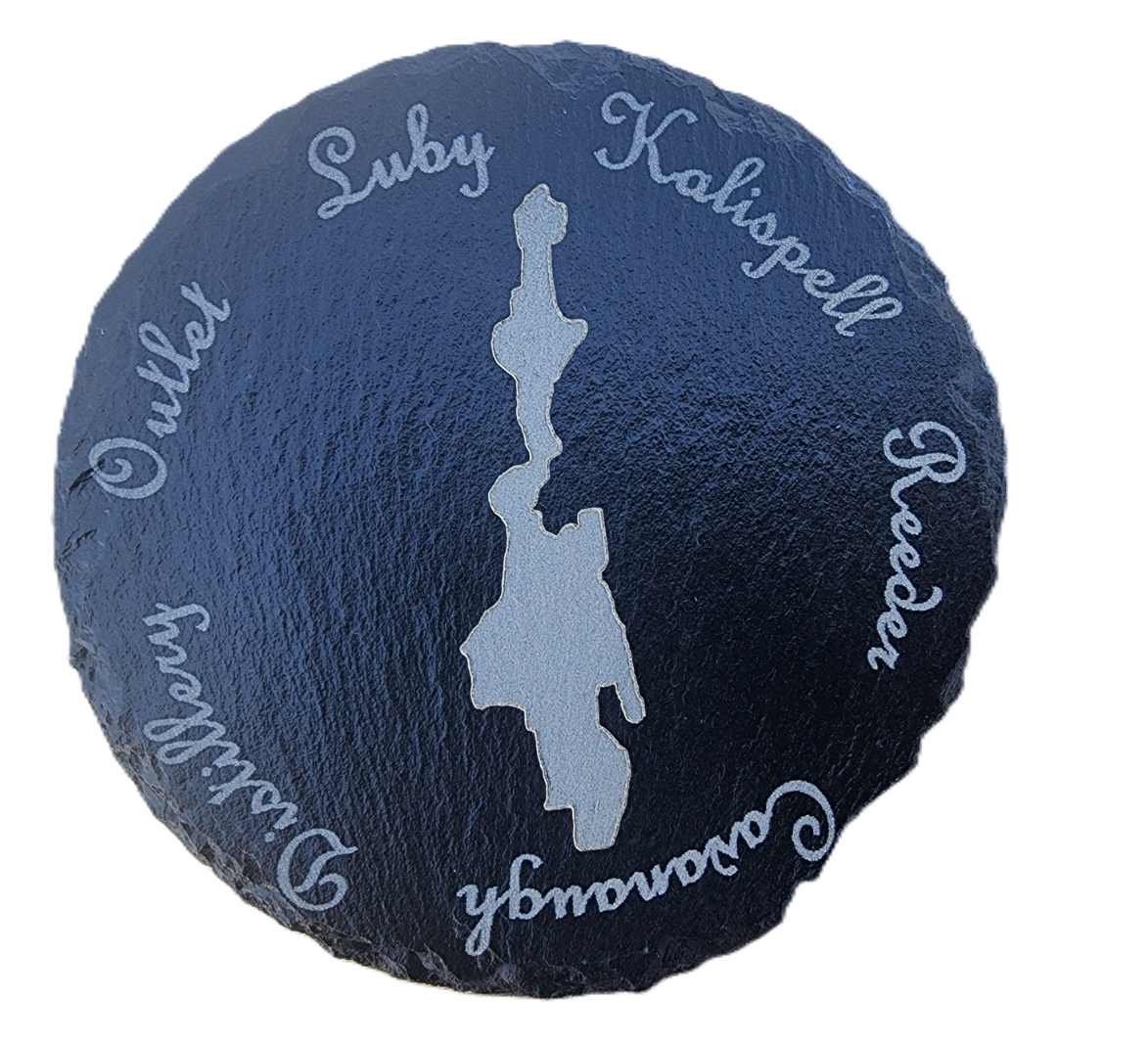 Priest Lake Bays Slate Coaster