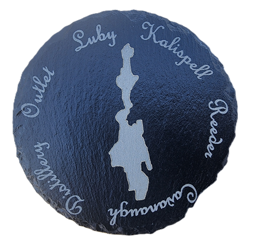 Priest Lake Bays Slate Coaster