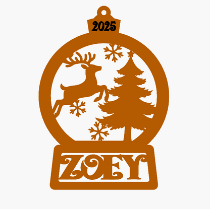 Snow Globe Personalized 2025 Christmas Ornament