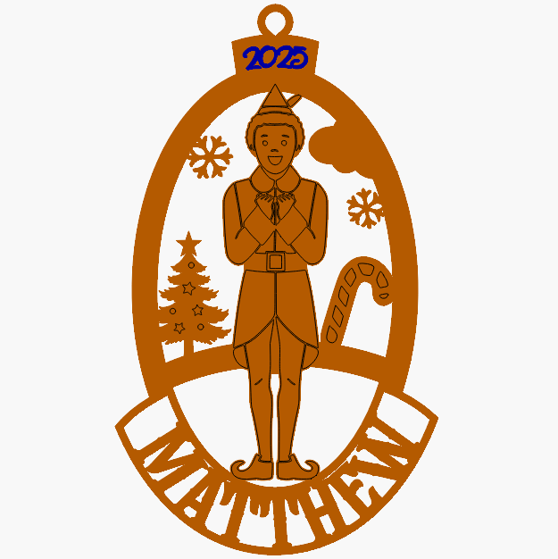 Elf Personalized 2025 Christmas Ornament