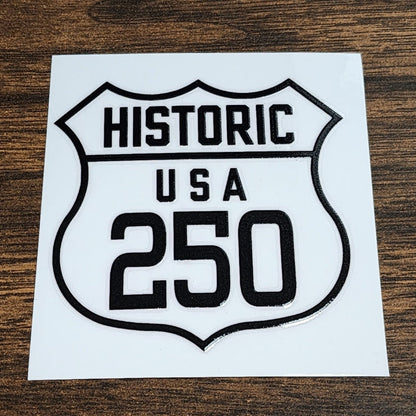 USA 250 Historic Route Shield UV Sticker