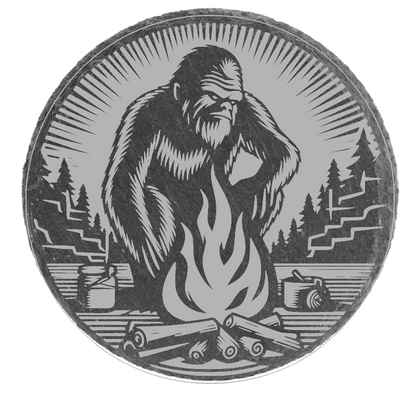 Bigfoot Campfire Slate Coaster