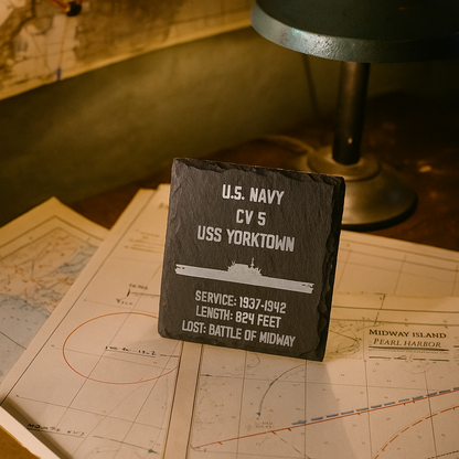 WW2 USS Yorktown Slate Coaster