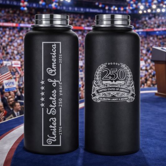 USA 250 Capital Emblem Insulated Water Bottle