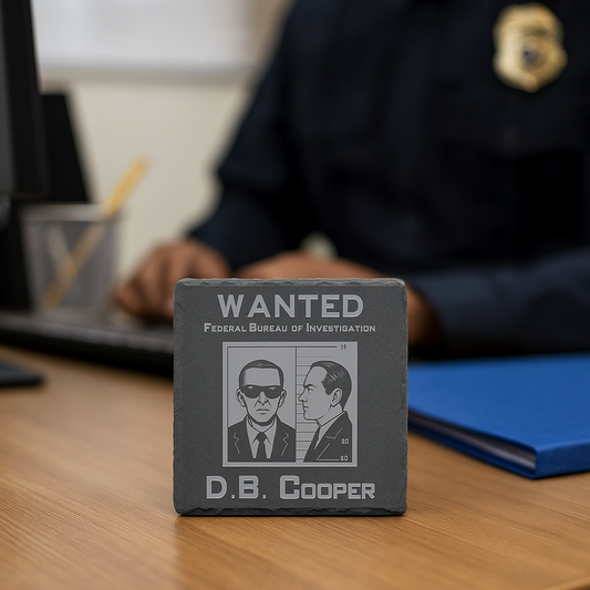 D.B. Cooper Wanted Slate Coaster