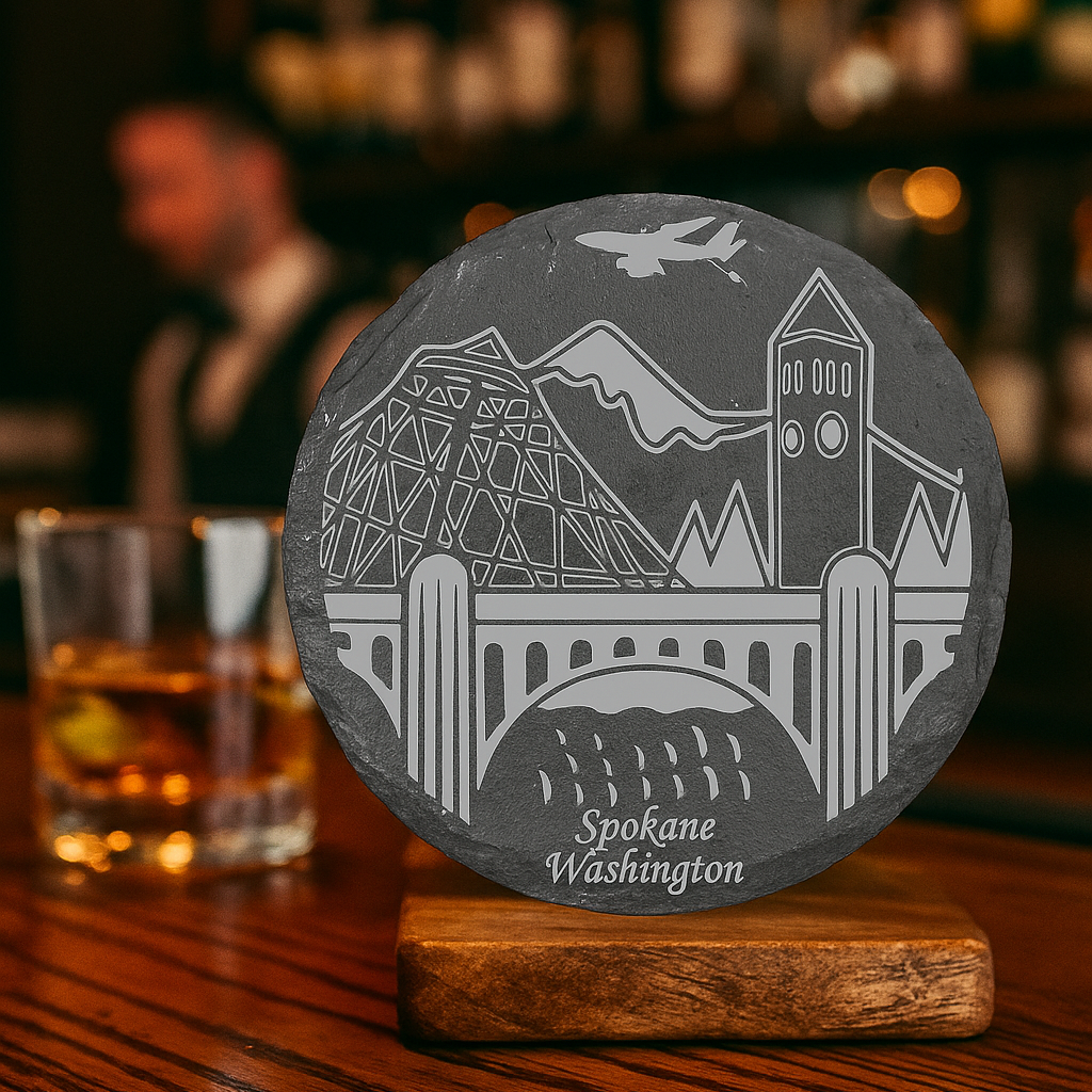 Spokane Landmark Slate Coaster