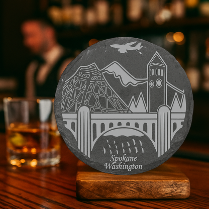 Spokane Landmark Slate Coaster