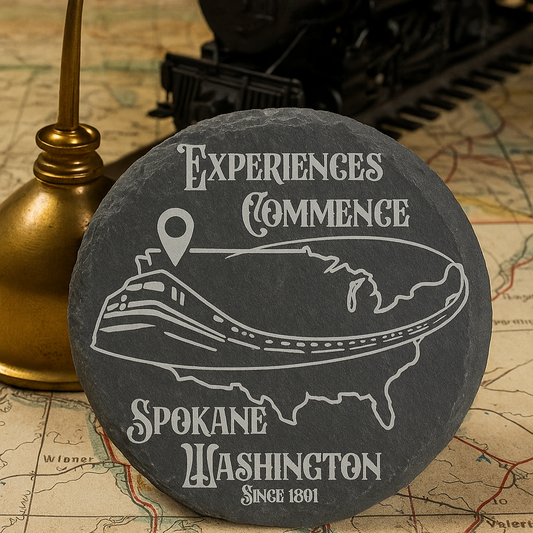 America by Rail Slate Coaster