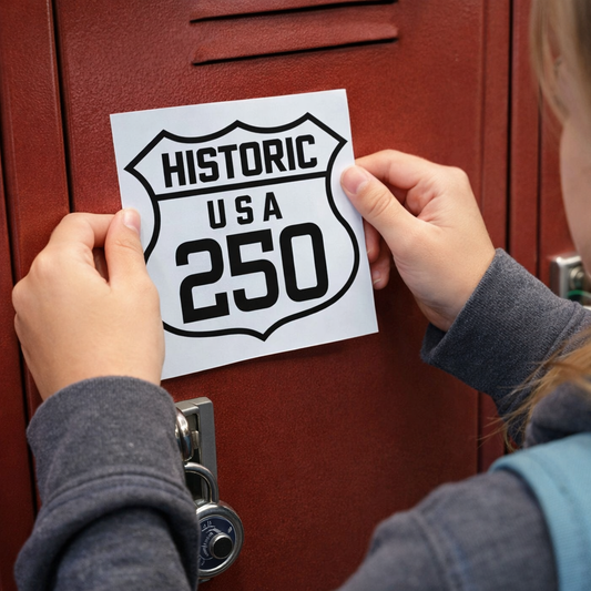 USA 250 Historic Route Shield UV Sticker
