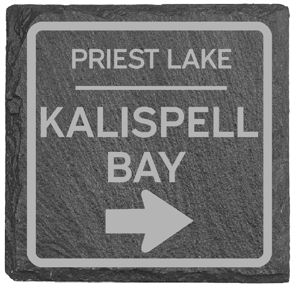 Priest Lake Road Sign Coaster