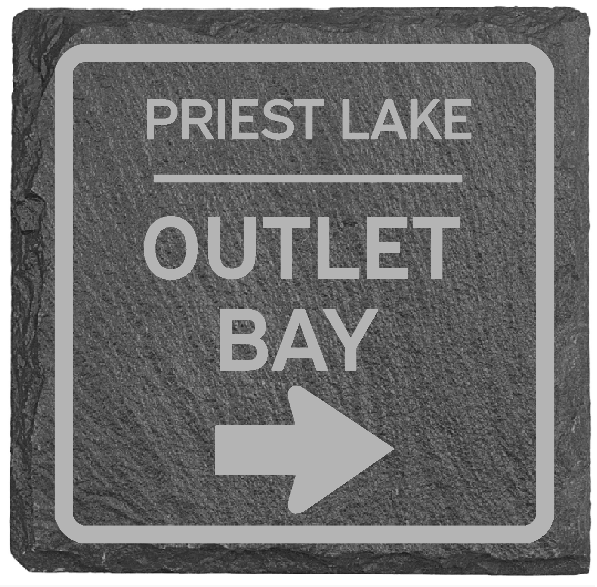 Priest Lake Road Sign Coaster