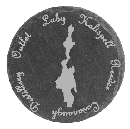 Priest Lake Bays Slate Coaster