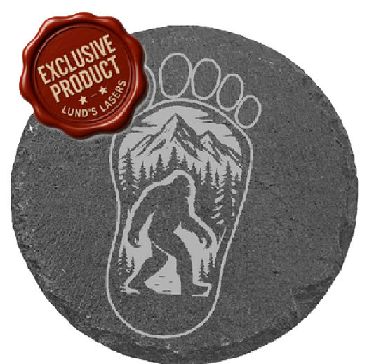 Bigfoot Mountain Footprint Slate Coaster