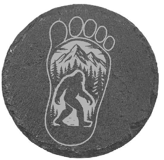 Bigfoot Mountain Footprint Slate Coaster