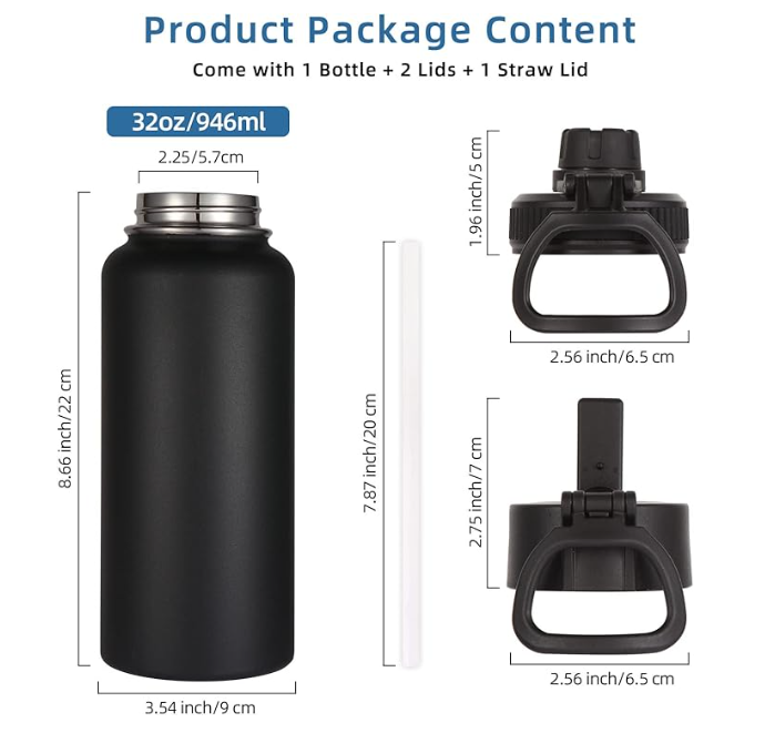 Custom 32 oz Insulated Water Bottle