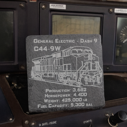 GE Dash 9 Locomotive Slate Coaster
