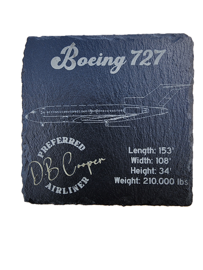Boeing 727 Side Stat Slate Coaster