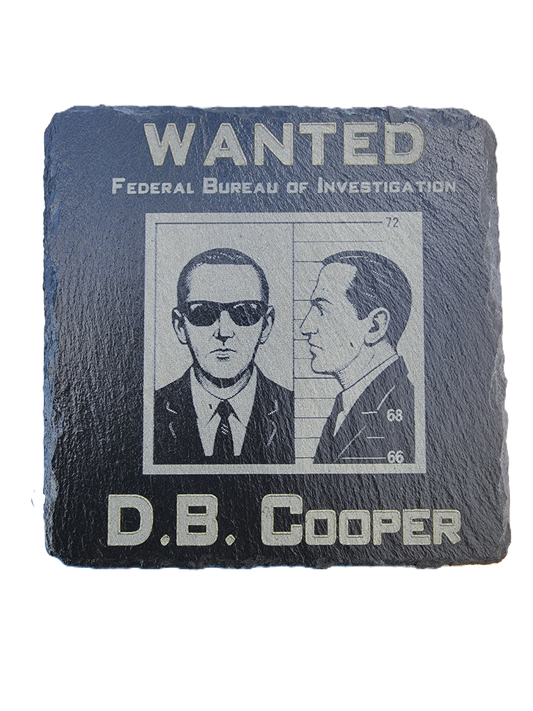 D.B. Cooper Wanted Slate Coaster