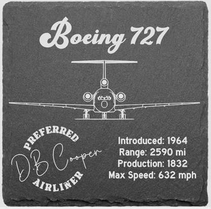 Boeing 727 Front Stat Slate Coaster