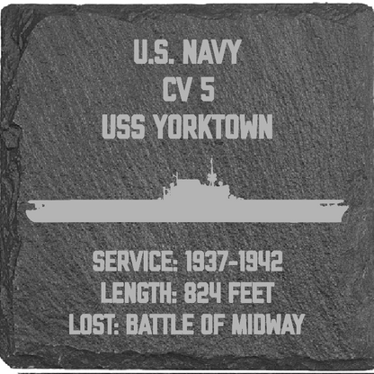 WW2 USS Yorktown Slate Coaster